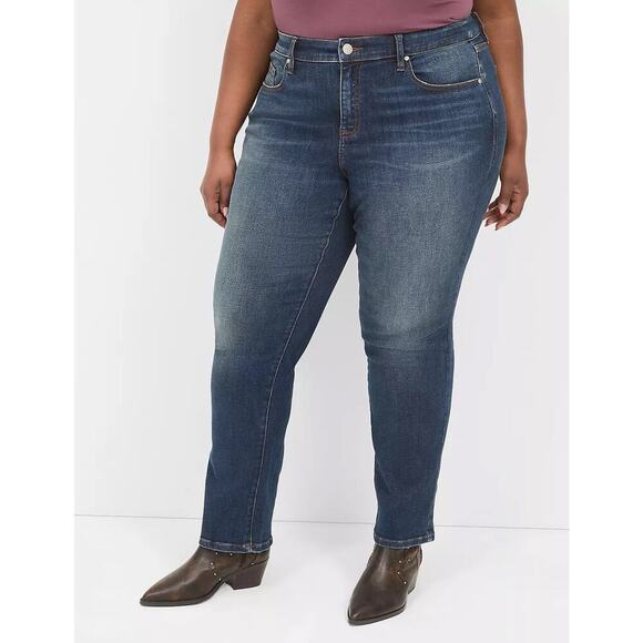 LANE BYRANT Jeans Womens Plus Sz 20 Straight Leg Dark Wash Staple Capsule - Picture 1 of 12